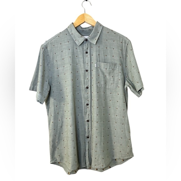 Katin Men’s Sage Short Sleeve Button-Up Shirt M Micro Print Casual Surf Style - Picture 9 of 9